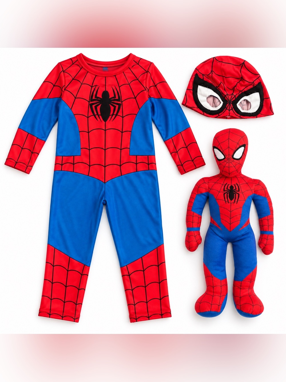 Marvel Spider-Man Baby Toddler Halloween Costume 12–24M + Plush 🕷️❤️💙